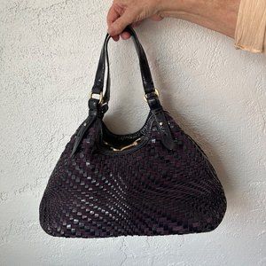 COLE HAAN Purple Woven Leather Purse - Never Used